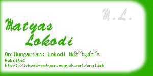 matyas lokodi business card